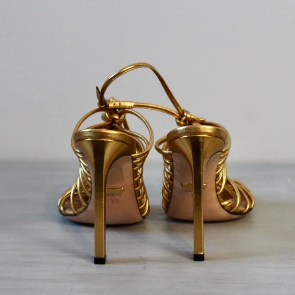 2000s Gucci Nappa Leather Slingback Strappy Sandal - Size 35 / ~US 5 - Picture 5 of 9